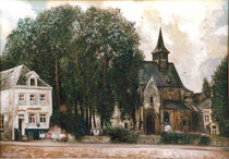 "Place et Eglise St-Nicholas,Tervuren",Belgique huile s/toile  80x60