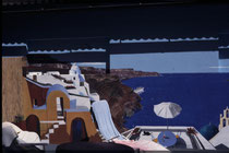 Fresque murale-première partie  "SANTORINI",Grèce"    4 1/2 x 2m - au total: 9m x 2m