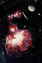 "La grande Nébuleuse d'Orion-Messier42-"  huile s/toile  70x50