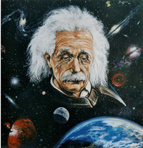 "Einstein et le Cosmos" -  huile s/toile   100x100