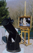 Le Téléscope du Peintre et "La Sirène de l'Espace" -huile s.toile 80x60