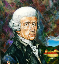 "Joseph Haydn à Eisenstadt" ,Autriche  huile s/toile  90x80