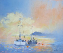 Yacht at sunset
