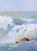 The Wave - (245) Oil - Framed Size - 16 x 21cm SOLD