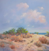 Come to the Sea with Me - (214) - Pastel - Framed Size - 42 x 42cm