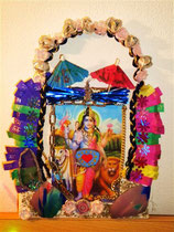 "ShivaShakti" (with real glas, herbs, stones/gems) by Walpurgis S. Relief on canvas, 30x20 cm, € 70,-; Jan. 2014