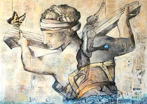 Beiträge zur Völkerverständigung, Acrylfarbe, mixed media, 120 x 160 cm auf Lw