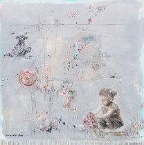 Hope, Acrylfarbe, Zeichenstift auf Lw. 100 x 100 cm