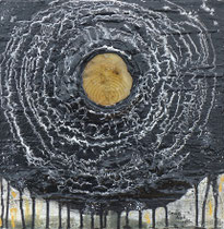 BILD FÜR ALLE RELIGIONEN 2, Acrylfarbe, Marmormehl, Insekten,  auf Lw., 50 x 50 cm