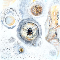Hummel Universe, Acrylfarbe, mixed media, 120 x 120 cm