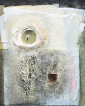 Nächtliche Szene mit Maikäfer Arcylfarbe, Sand, Marmormehl, Maikäfer, Ölkreiden auf Lw. 100 x 80 cm