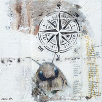 Biene mit Orientierung , Acrylfarbe 50 x 50 cm
