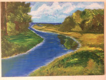 Produkt-Nummer: Bi11 Fluss Landschaft, 70x50, Acryl auf Leinwand, Preis CHF 190