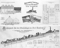 Maschinenzetrale und Fernheizkanal, Zeichnungen von 1906: Staatsarchiv Darmstadt