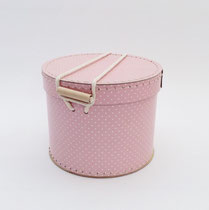 BOX 114 　クラフト丸水玉ピンク　200Φ　155H　￥500