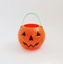 ハロウィン116　バケツ　かぼちゃオレンジ　S 　110Φ150H　￥200  