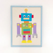 額　184　ロボット水色フレーム　320×420　￥2,000 　＊オリジナルです＊