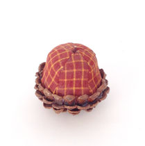ハロウィン143　布松笠　赤茶チェック　85Φ　￥400