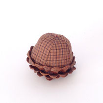 ハロウィン141　布松笠　茶系黒チェック　85Φ　￥400