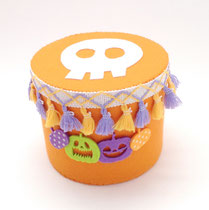 ハロウィン237　フリンジステージ　かぼちゃ水玉&ドクロ　160Φ130H 　￥900　＊オリジナルです＊