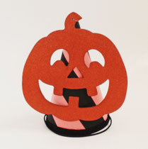 ハロウィン211　三角コーンオレンジ&黒　かぼちゃフェイス　￥1,000　＊2つあります＊