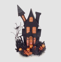 ハロウィン278　ハロウィンハウス　250×430H 　￥3,000　＊点灯します＊
