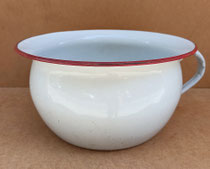 Orinal metal esmaltado filo rojo. 13,5x26x24