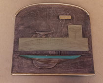 Cuadro cerámica relieve Defender 1895. 44x43