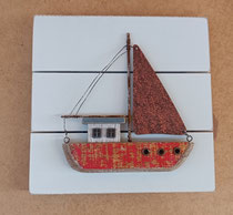 Cuadro relieve madera/metal. Ref 412054. 20x20x4