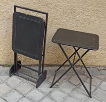 Mesas auxiliares plegables metal con soporte