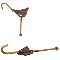 Bastón de campo alemán con asiento de cuero circa 1910. Ref RG011. 90x35 