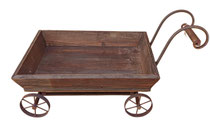 Carro de madera de abeto y metal. Ref 28628. 35x65x31,5