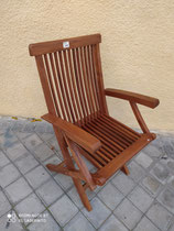 Silla plegable de madera de teca. Ref 207034. 90x56x50. 3 unidades disponibles 