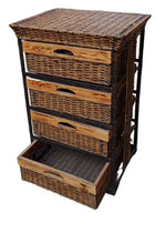 Cajonera hierro/mimbre. Ref BM995. 77x50x38