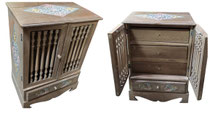 Mesilla madera 3 cajones. 64x46x30