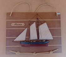 Frontal velero América madera y tela. Ref 412026. 30x40