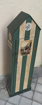 Estantería caseta playa vintage. 110x30x18 fondo