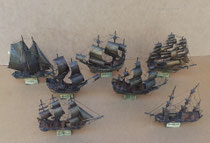Miniaturas de barcos históricos metal. Ref 110054. 15x17 aprox. Consultar modelos disponibles 