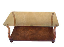 Mesa de centro madera y cristal. 91x46x44
