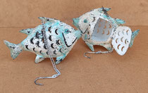 Portavela colgante pez metal. Ref 71810. 20x14x5