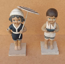 Pareja de bañistas vintage resina. Ref 211052. 20x10x7,5