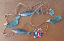 Guirnalda ballenas madera. Ref D2244. 120x4