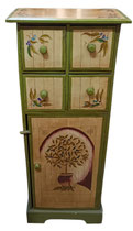 Mueble madera 4 cajones y 1 puerta con estantería interior. Ref 5405. 120x48x30