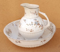 Palangana y jarra cerámica vintage. Ref DSP011. Jarra 30x20x30. Palangana 43x10