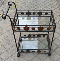 Camarera cristal y metal. 86x65x37