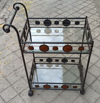 Camarera cristal y metal. 86x65x37