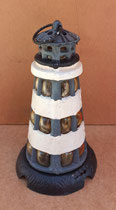 Faro hierro y vidrio para vela. Ref 8596003. 24x13