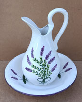 Palangana y jarra cerámica. Ref RL001. Jarra 32x18. Palangana 31 diámetro exterior. 27 diámetro interior