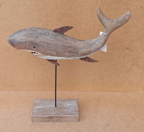 Tiburón madera con peana. Ref 6H2354. 39x8x34
