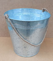 Cubo aluminio asa cuerda. Ref 18658. 32x35